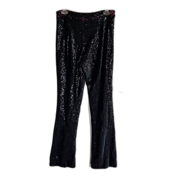 Badgley Mischka Sequin Bell Bottom Flare Pants Pink Concert Country Western XS 4 - Picture 1 of 5